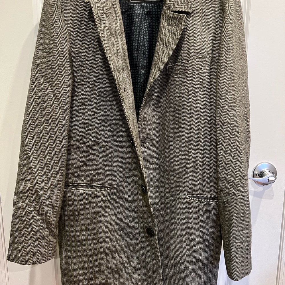 Express Herringbone Italian Overcoat, Men’s L